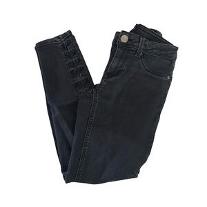 Evermore Lace Up Skinny Jeans 3 Gray